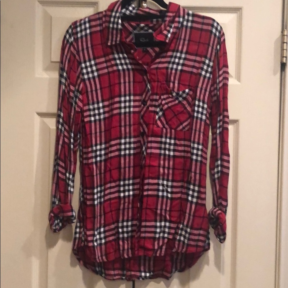Rails Flannel Short Red and White Medium - Picture 2 of 5
